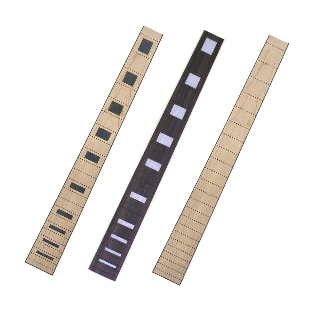 Yinfente 6pcs guitar fretboards 24.75 scale 22 frets maple and ebony wood