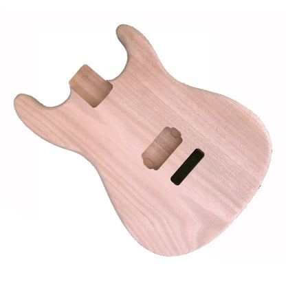 Yinfente Unfinished Guitar Body Replacement Strat ST DIY Mahogany Bolt ON for One pickup