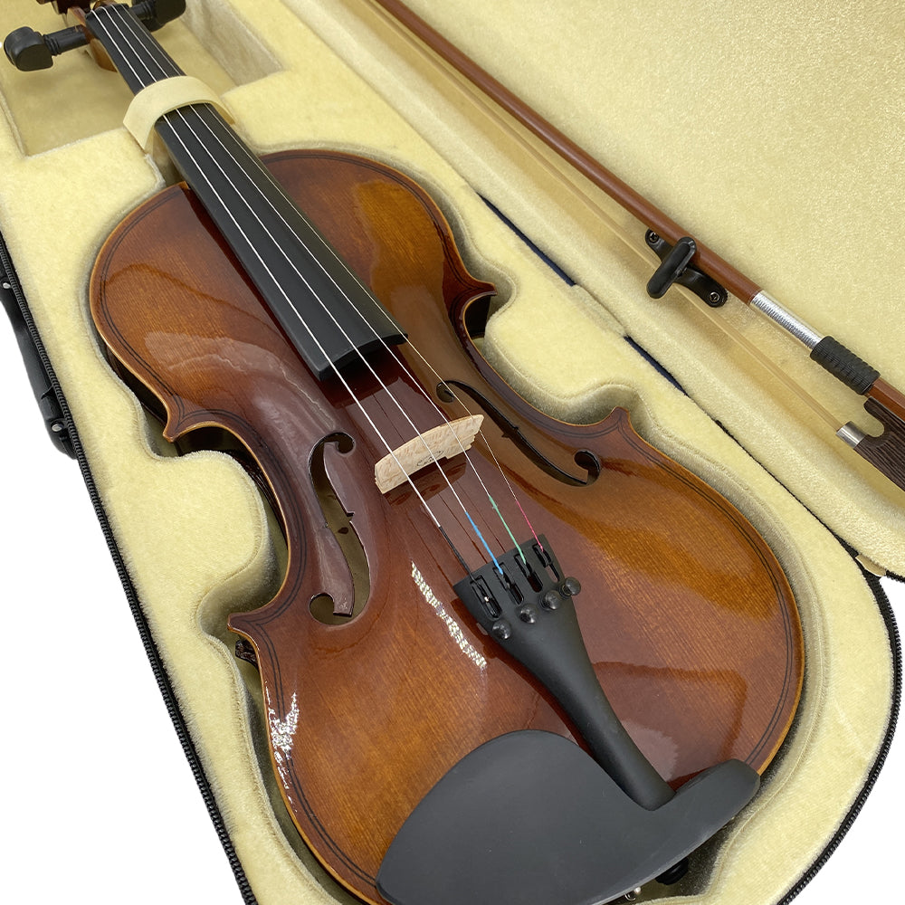 Yinfente 4/4 Full Size Violin Case  Blue Nylon Waterproof Lightweight Portable Travel Carrying Bag with Plush Lining Dual Shoulder Straps Triangular Shape