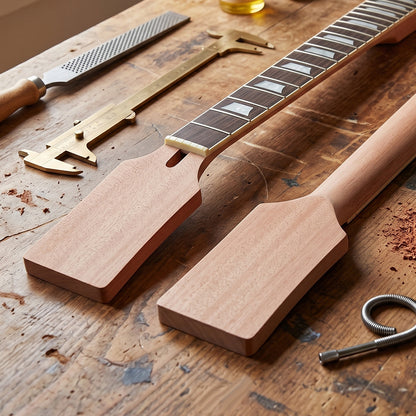 Yinfente DIY Guitar Neck Mahogany 22 frets 24.75 inch Rosewood Fretboard Trapezoid Inlay paddle headstock Set-in