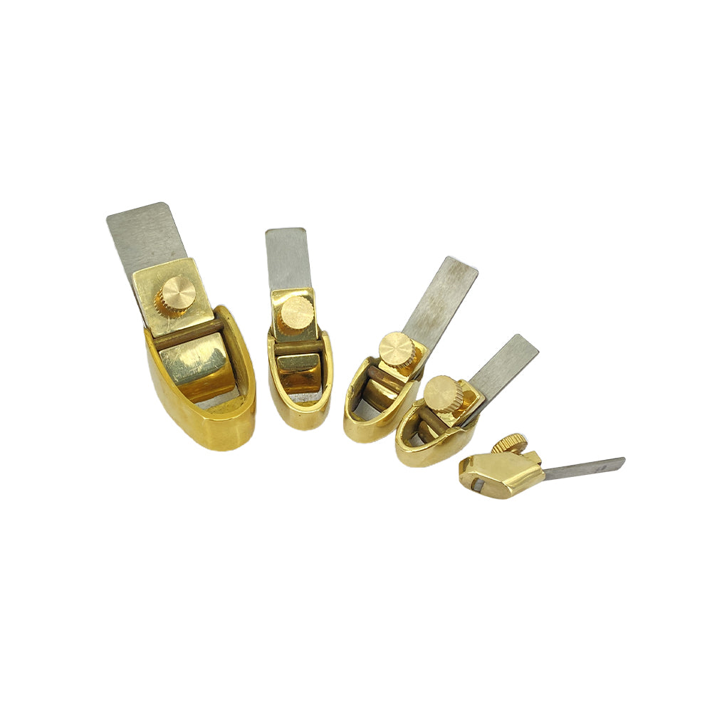 1 Set Brass Planes Luthier Woodworking Tool Violin/Viola/Cello Planes with Steel Blades,Flat Bottom Sharp and Durable (5 Pcs)