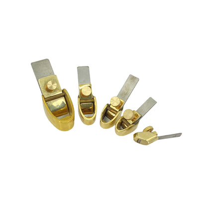 1 Set Brass Planes Luthier Woodworking Tool Violin/Viola/Cello Planes with Steel Blades,Flat Bottom Sharp and Durable (5 Pcs)