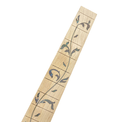 Yinfente 5pc Electric Guitar Fretboard 25.5 Inch 24 fret maple white color leaves Inlay