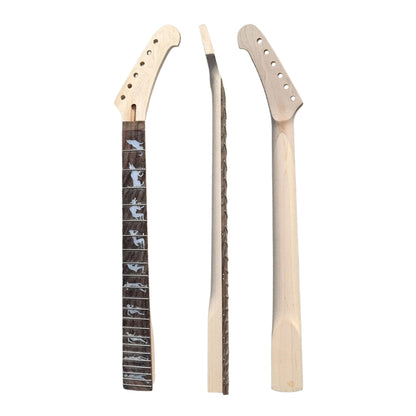 Yinfente New Maple guitar neck 22fret 24.75inch Rose wood Fretboard Wolf&Man Inlay Bolt ON