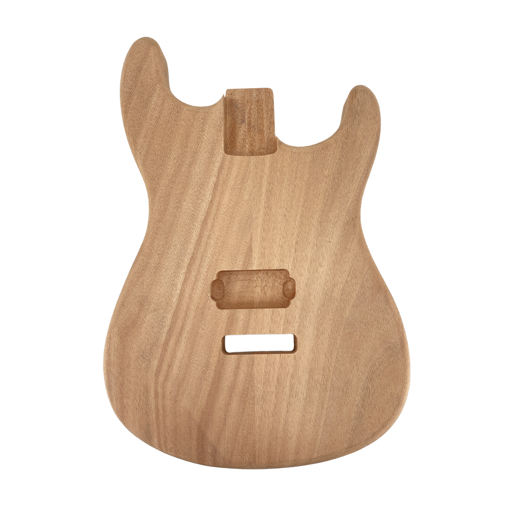 Yinfente Unfinished Mahogany Electric Guitar Body DIY Replacement Bolt on Heel Pocket Natural