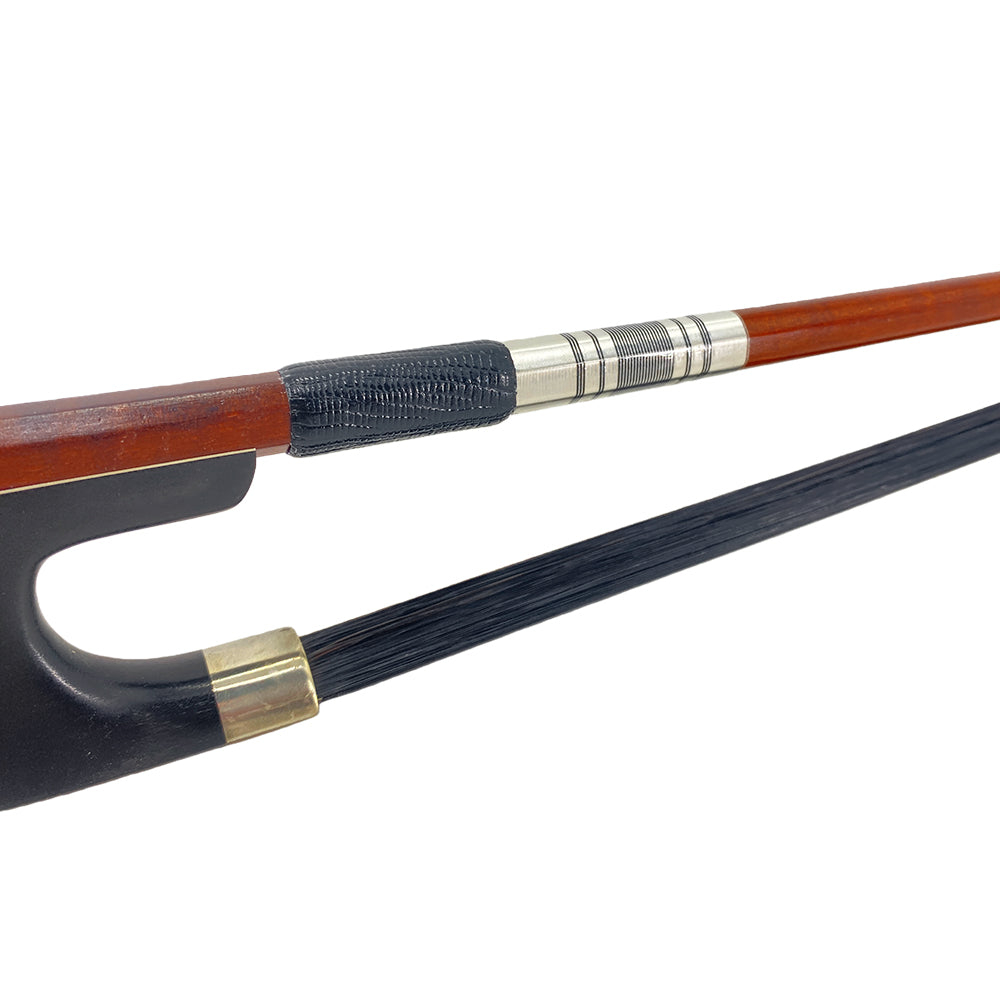 Yinfente 1/2 Upright Bass Bow Advance Brazilwood Germany Bows Ebony Frog Natural Bow Hair Pearl Inlay Half Size
