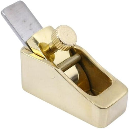 Brass Luthier Plane Woodworking Tool Flat Bottom/Convex Bottom High-Speed Steel Blade Violin/Viola/Cello Thumb Planer Durable (Flat Bottom)