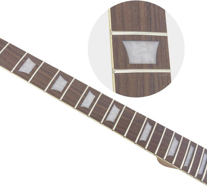 Guitar Neck 22 Fret Unfinished Mahogany Rosewood Fretboard Replacement Guitar Parts