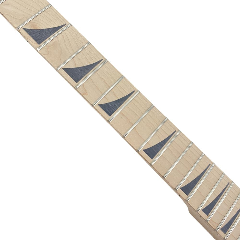 Unfinished Maple Electric Guitar Neck 24 Fret 25.5Inch Maple Fretboard Shark Fin Inlay Bolt on Guitar Neck Replacement