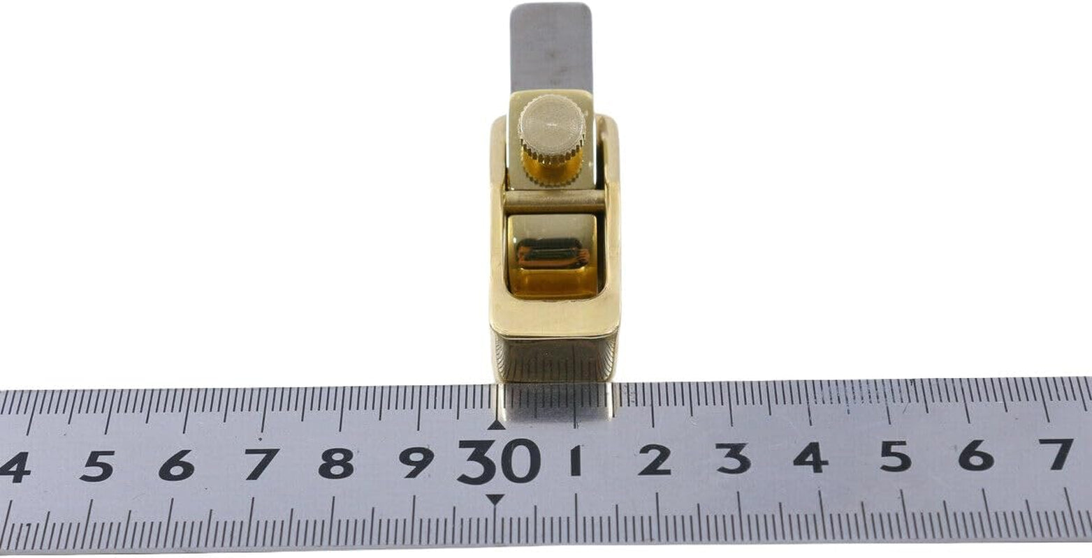 Brass Luthier Plane Woodworking Tool Flat Bottom/Convex Bottom High-Speed Steel Blade Violin/Viola/Cello Thumb Planer Durable (Flat Bottom)