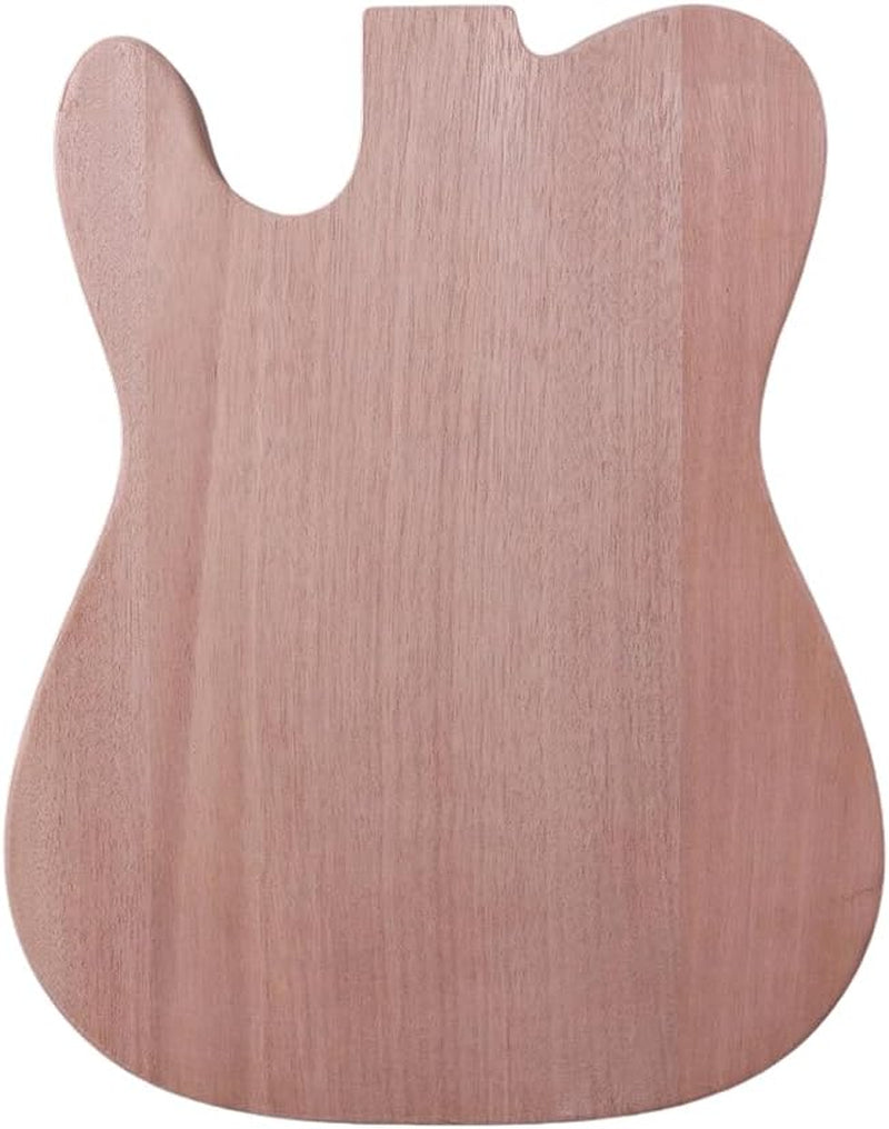 Tl-Style Semi-Hollow Guitar Body Replacement–Mahogany Wood with Maple Veneer, Big Hole Style, Unfinished(No Pre-Drilled Holes)