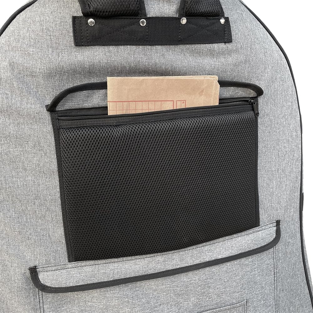 3/4 Upright Bass Gig Bag with Adjustable Backstrap&Handle&Wheel&More Storage Pockets Double Bass Bag for Musicians Durable and Portable Gray