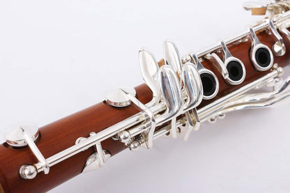 Rosewood Clarinet Body - Eb Key Silver Plate - 17 Key Case + Reeds + Pads - Eb Flat Tone