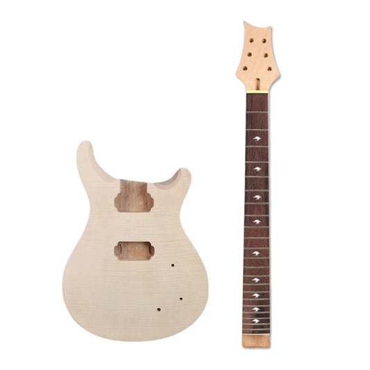 1set guitar kit PRS Guitar Neck 22fret 24.75inch 628cm Flame Maple guitar body Set in Heel