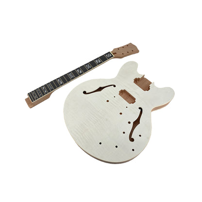 Yinfente DIY Electric guitar Kit Guitar neck Guitar body Mahogany Rosewood Semi Hollow 335 guitar