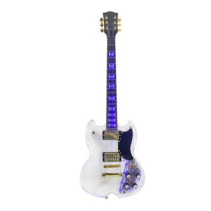 Yinfente LED Light Electric Guitar Transparent Acrylic Body Crystal Guitar Maple Neck Sweet Tone