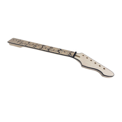 Yinfente Electric Guitar Neck 22 Fret 25.5 Inch Scale Tree Vine Inlay Maple Wood Firebird Head Binding Bolt on DIY Guitar