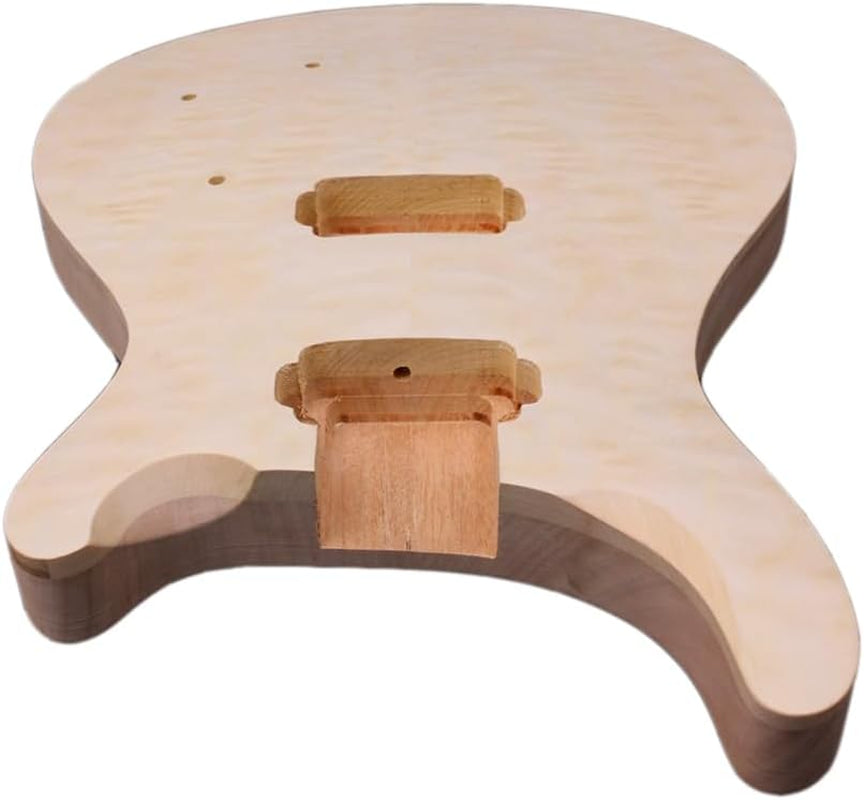 1Set Guitar Kit Guitar Neck 22Fret Quilted Maple Cap Guitar Body Mahogany Maple Guitar Fretboard DIY Guitar