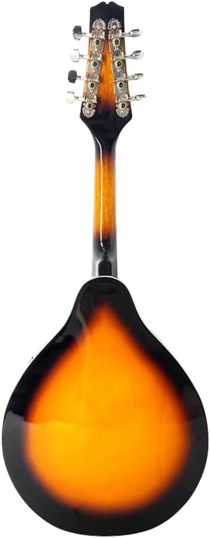 Mandolin Instrument a Style, 8 String, Lightweight Basswood Body - Acoustic Mandolin Kit with Gig Bag, Strap, Picks & Extra Strings for Beginners & Professionals