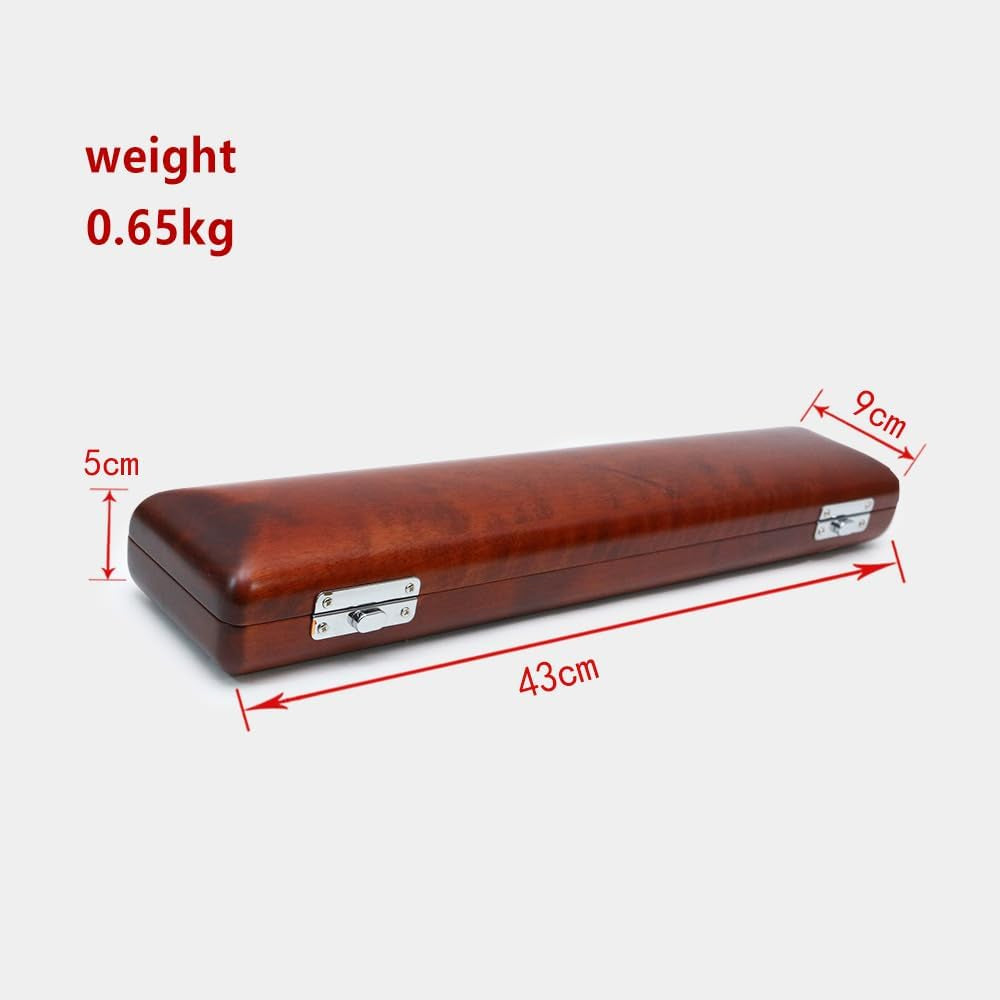 17 Hole Flute Case B Foot Hard Flute Case Sturdy Wooden Case Solid Wood Nice Protection (B Foot-Red)