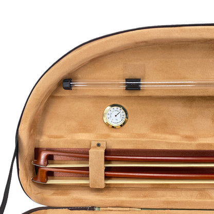 4/4 Violin Case Halfmoon Shape Lightweight with Hygrometer Shoulder Strap Padding Green Case