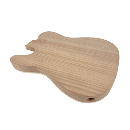 Yinfente Electric Guitar Body Replacement Mahogany Maple Wood Guitar Body for Tele Guitar Unfinished 25.5 Inch Scale Flame Maple Veneer HH Pickups