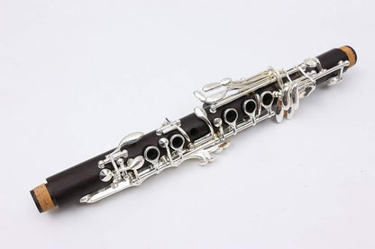 Professional Clarinet Eb Ebony Wood E Key Silver Plate with Case + Reeds + Pads