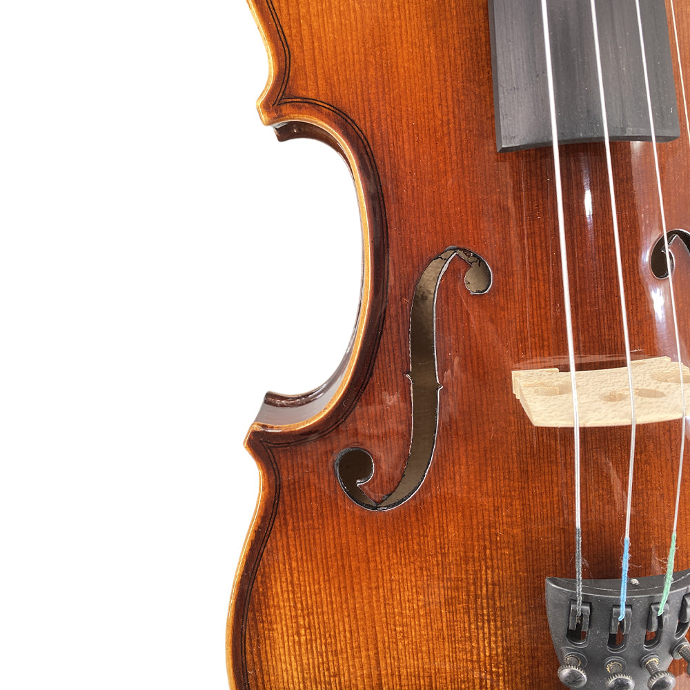 Violin 4/4 Full Set for Beginners, Adults, Students, Aged Spruce Maple Solid Wood Fiddle, Ebony Fittings with Hard Case, Shoulder Rest, Bow, Extra Strings (Dark Brown, 4/4 Full Size)