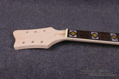 Guitar Neck 22Fret 24.75Inch Maple Wood Rosewood Fretboard Block Inlay Bolt on Heel DIY Guitar Replacement (24.75Inch)