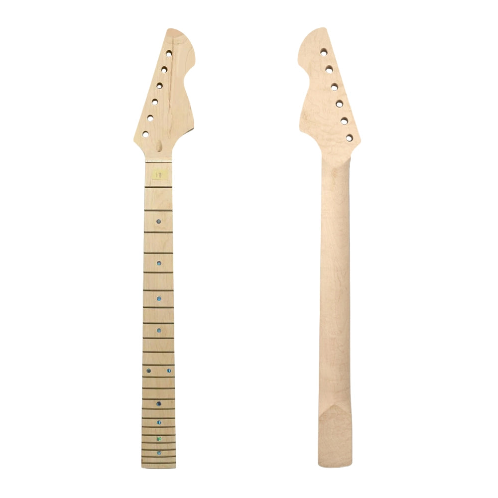 Yinfente 24inch Guitar neck 22fret Maple Fretboard Pearl Dot Inlay Unfinished Guitar Project