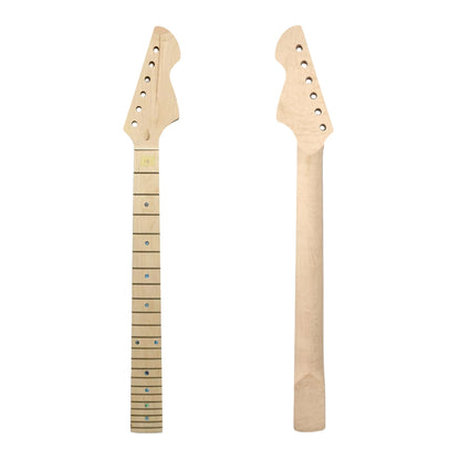 Yinfente 24inch Guitar neck 22fret Maple Fretboard Pearl Dot Inlay Unfinished Guitar Project