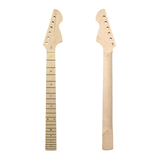 Yinfente 24inch Guitar neck 22fret Maple Fretboard Pearl Dot Inlay Unfinished Guitar Project