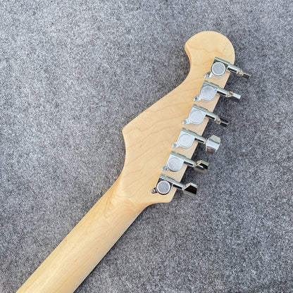 Electric Guitar Kit Transparent Acrylic Guitar,Full Size Solid Body for Beginners with Maple Neck Rosewood Fretboard& LED Light Blue,Strap,Tremolo Bra, Cable,Picks SSS