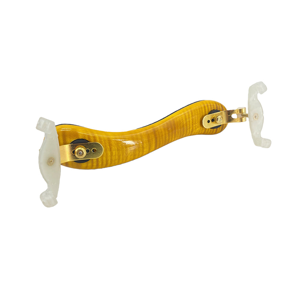 Yinfente Flame Maple Left Hand Violin Shoulder Rest 4/4 Full Size Adjustable Height Width And Collapsible Feet Violin Part (Yellow)