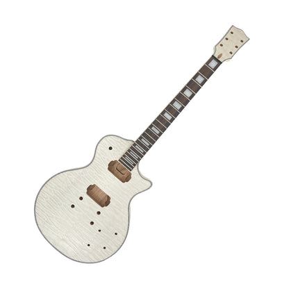 DIY Guitar Kit with Mahogany with Flame Maple Veneer Body Mahogany Neck with Rosewood Fretboard 6 String DIY Electric Guitar Kit with All Components to Build Your Own Guitar