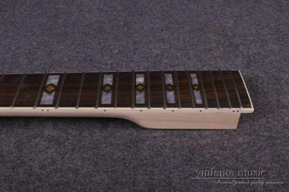 Guitar Neck 22Fret 24.75Inch Maple Wood Rosewood Fretboard Block Inlay Bolt on Heel DIY Guitar Replacement (24.75Inch)