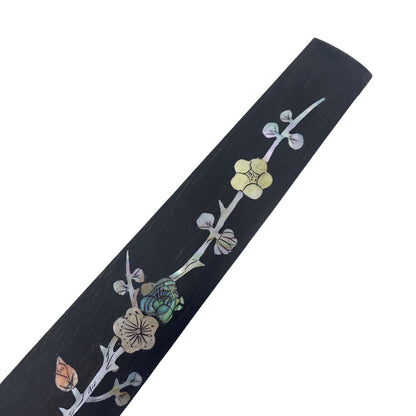 Yinfente Violin Fingerboard 4/4 Full Size Indonesia Ebony Violin Fretboard With Beautiful Pearl Flower Inlay Violin Parts