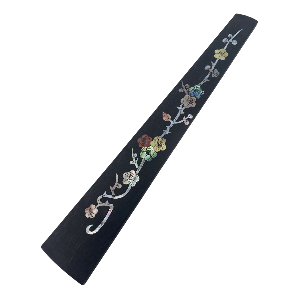 Yinfente Violin Fingerboard 4/4 Full Size Indonesia Ebony Violin Fretboard With Beautiful Pearl Flower Inlay Violin Parts