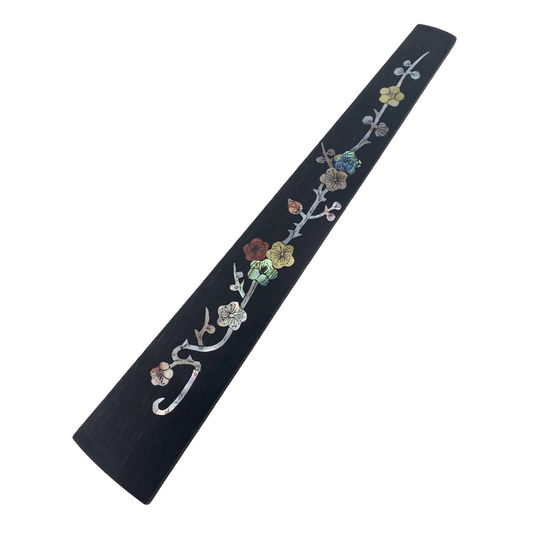 Yinfente Violin Fingerboard 4/4 Full Size Indonesia Ebony Violin Fretboard With Beautiful Pearl Flower Inlay Violin Parts