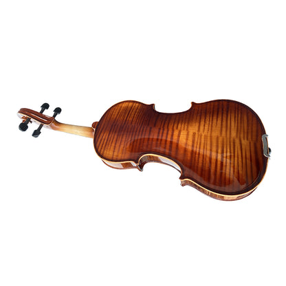 Violin 4/4 Full Set Violin for Beginners & Adults Solid Wood Fiddle with Hard Case Bow Shoulder Rest Strings Flame Maple Spruce Wood