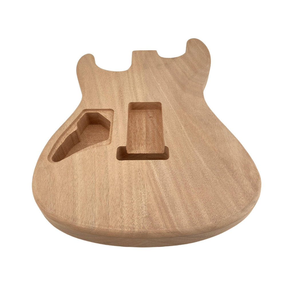 Yinfente Unfinished Mahogany Electric Guitar Body DIY Replacement Bolt on Heel Pocket Natural