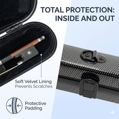 Yinfente New Violin & Viola Bow Case Bow Bag Carbon Fiber Bow Cases Strong Light Hold 2pcs