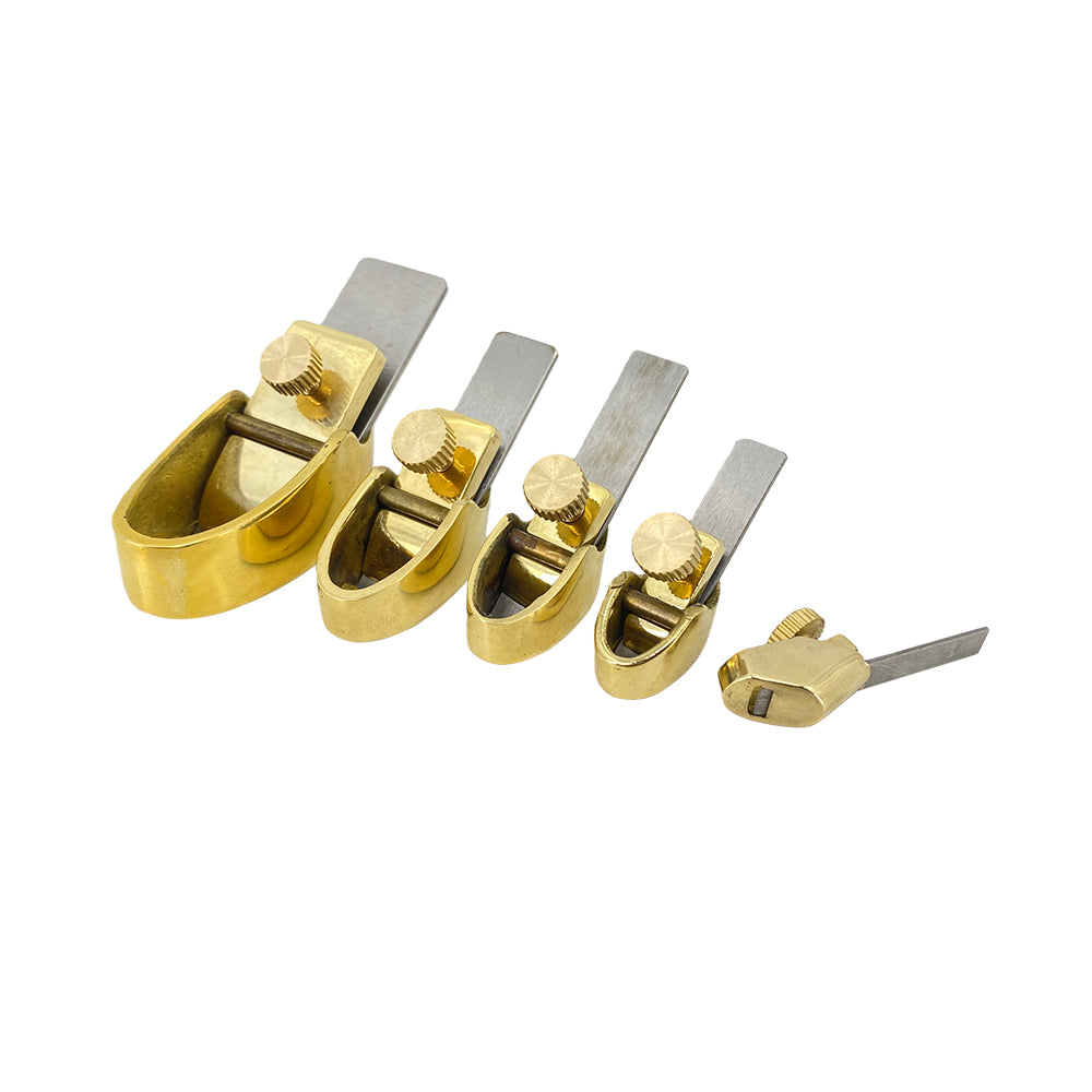 1 Set Brass Planes Luthier Woodworking Tool Violin/Viola/Cello Planes with Steel Blades,Flat Bottom Sharp and Durable (5 Pcs)