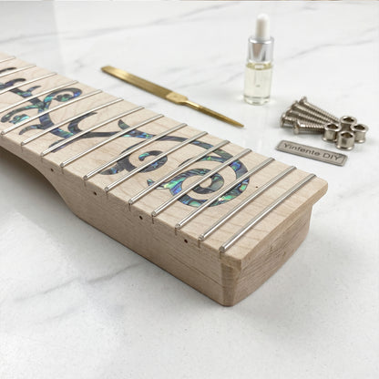 Yinfente DIY Electric Guitar Neck for Replacement - Maple Fretboard 22 Fret 25.5 Inch without Binding Bolt on Heel Vine Inlay