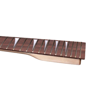 Electric Guitar Neck Replacement 24 Fret 25.5 Inch Maple Rosewood Wood Fretboard (Maple-Rosewood)