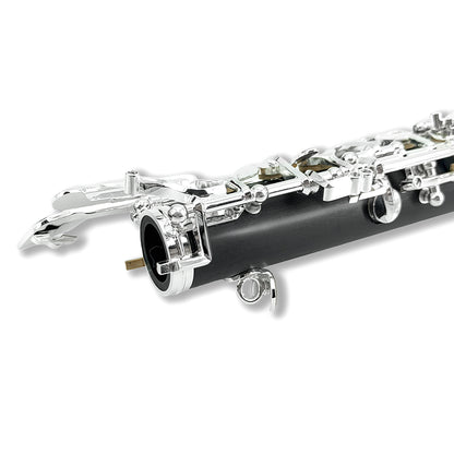 Yinfente Professional Oboe Ebonite C Key Left F Resonance Semi-Automatic Woodwind Instrument with Oboe Reed&Gloves&Leather Case+ Carry Bag&Cleaning Cloth&Cap Cork&Grease&Screwdriver