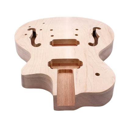 1Set Guitar Kit Guitar Neck 22Fret 24.75Inch Semi Hollow Guitar Body Maple Fretboard DIY Guitar Set in Heel