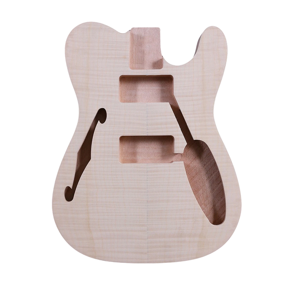 Yinfente Unfinished Guitar Body Replacement Mahogany Maple Wood Electric Guitar