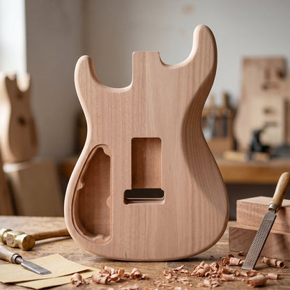 Yinfente Unfinished Guitar Body Replacement Strat ST DIY Mahogany Bolt ON for One pickup