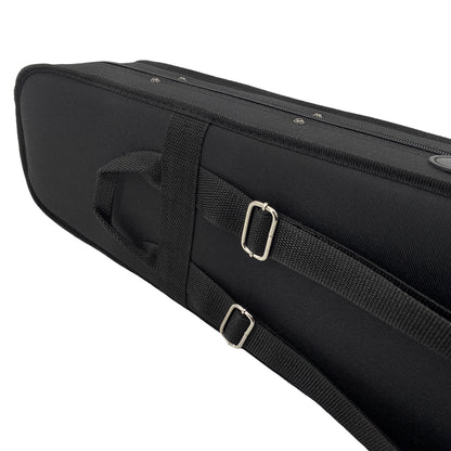 Electric Violin 4/4 Size Silent Violins Solid Wood Ebony Violin Parts with Case, Bow (Black)